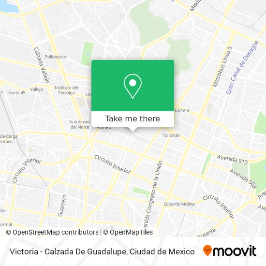 Victoria - Calzada De Guadalupe map