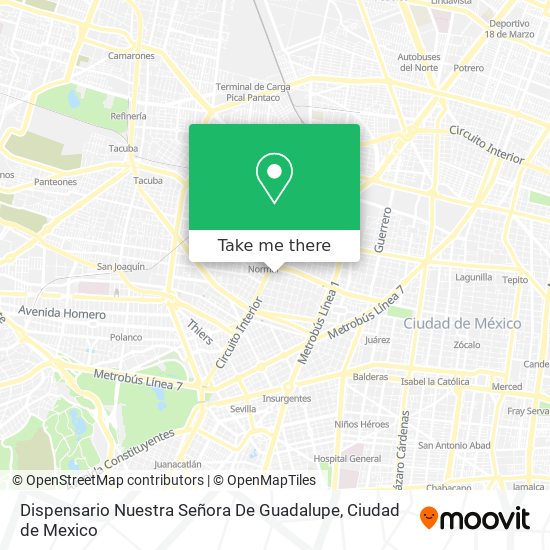 Dispensario Nuestra Señora De Guadalupe map