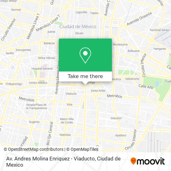 Av. Andres Molina Enriquez - Viaducto map
