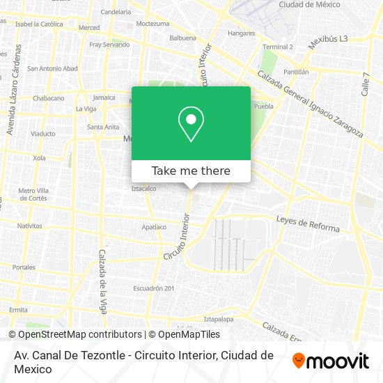 Av. Canal De Tezontle - Circuito Interior map