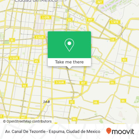 Av. Canal De Tezontle - Espuma map