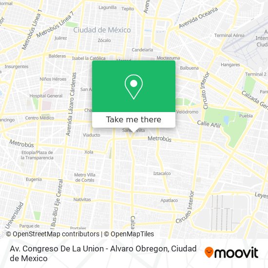 Mapa de Av. Congreso De La Union - Alvaro Obregon