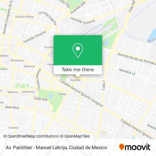 Av. Pantitlan - Manuel Lebrija map