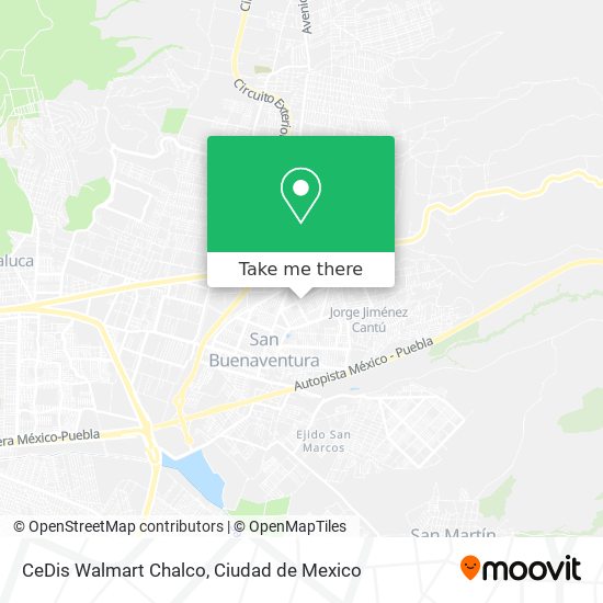 CeDis Walmart Chalco map