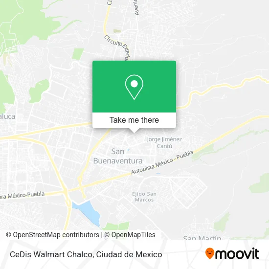 CeDis Walmart Chalco map