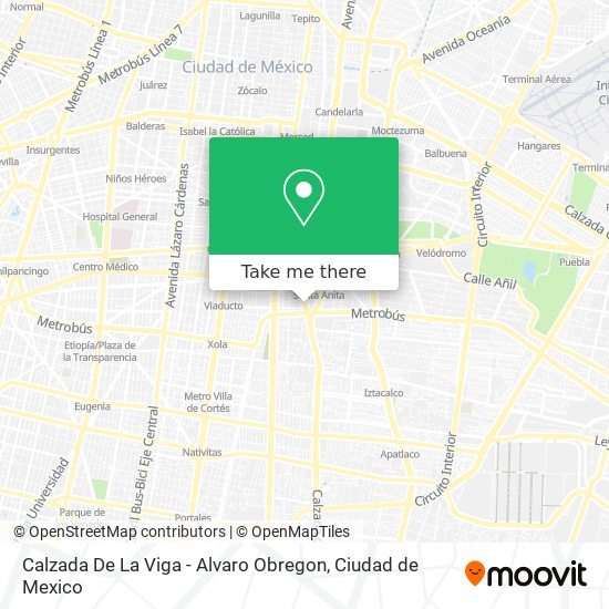 Calzada De La Viga - Alvaro Obregon map