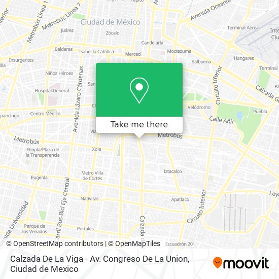 Calzada De La Viga - Av. Congreso De La Union map