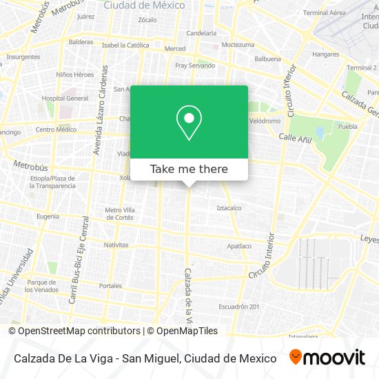 Calzada De La Viga - San Miguel map