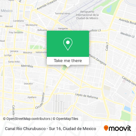 Canal Rio Churubusco - Sur 16 map