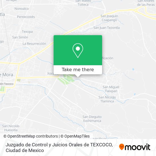 Juzgado de Control y Juicios Orales de TEXCOCO map