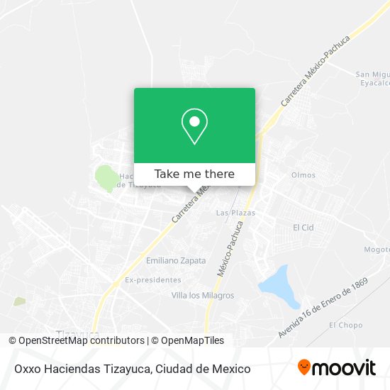 Oxxo Haciendas Tizayuca map