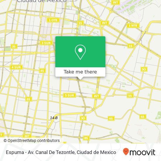 Mapa de Espuma - Av. Canal De Tezontle