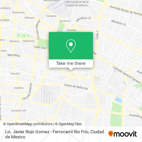 Lic. Javier Rojo Gomez - Ferrocarril Rio Frio map