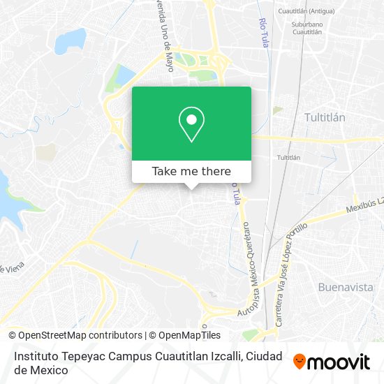 How to get to Instituto Tepeyac Campus Cuautitlan Izcalli in Tepotzotlán by  Bus or Train?