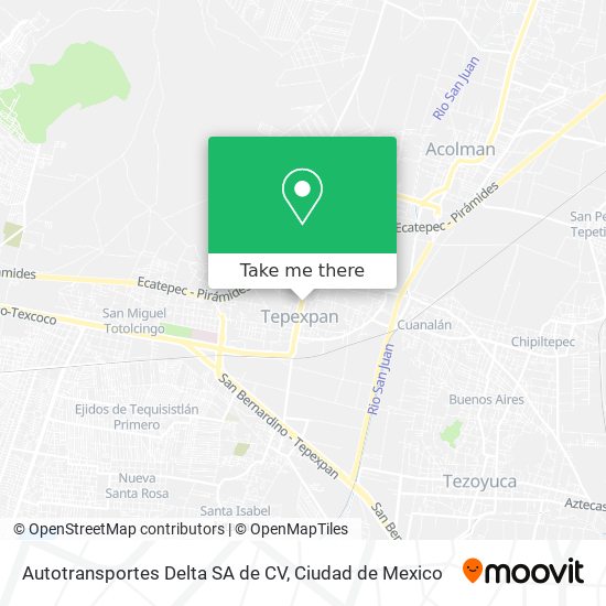 Autotransportes Delta SA de CV map