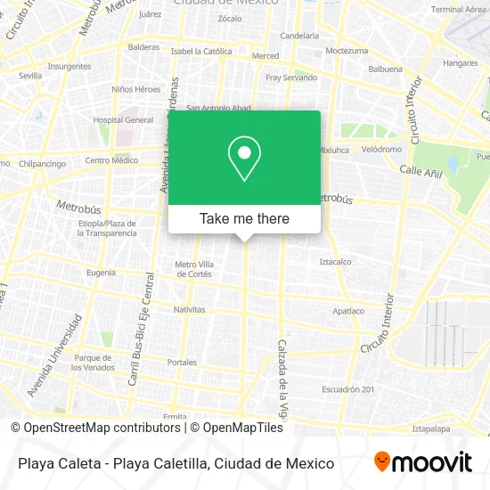 Playa Caleta - Playa Caletilla map