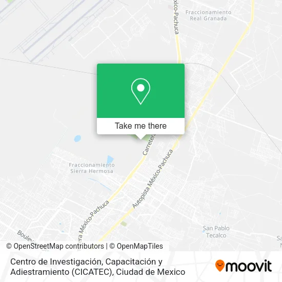 Mapa de Centro de Investigación, Capacitación y Adiestramiento (CICATEC)