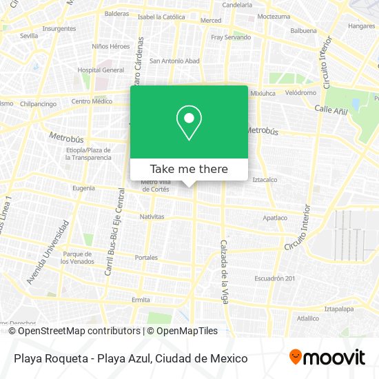 Mapa de Playa Roqueta - Playa Azul