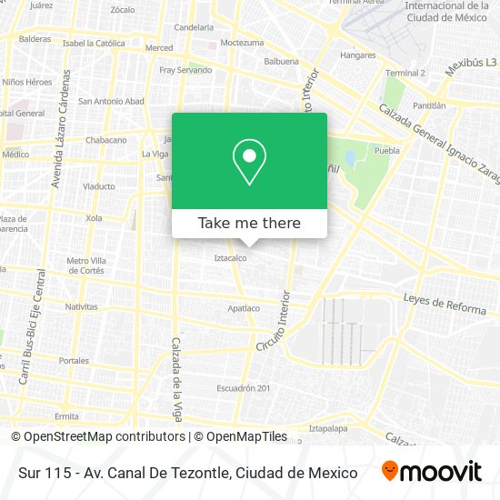 Sur 115 - Av. Canal De Tezontle map