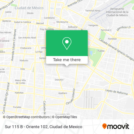 Sur 115 B - Oriente 102 map