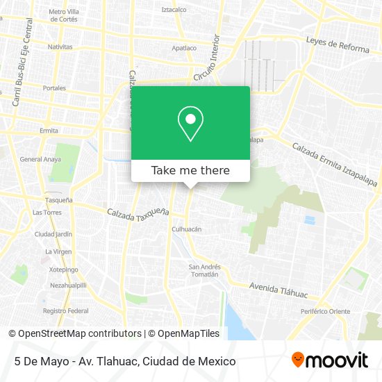 5 De Mayo - Av. Tlahuac map