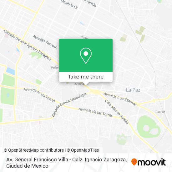 Av. General Francisco Villa - Calz. Ignacio Zaragoza map