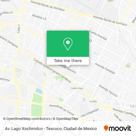 Mapa de Av. Lago Xochimilco - Texcoco