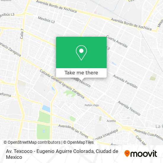 Av. Texcoco - Eugenio Aguirre Colorada map
