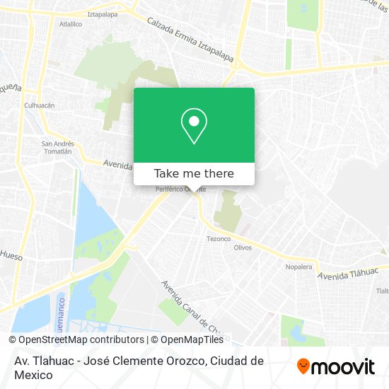 Mapa de Av. Tlahuac - José Clemente Orozco