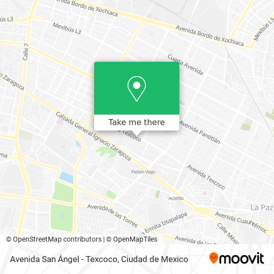 Avenida San Ángel - Texcoco map