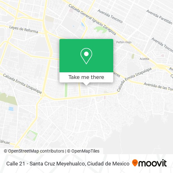 Calle 21 - Santa Cruz Meyehualco map