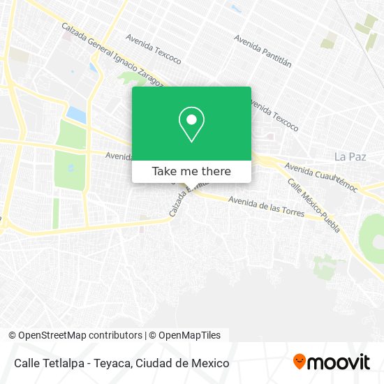 Calle Tetlalpa - Teyaca map