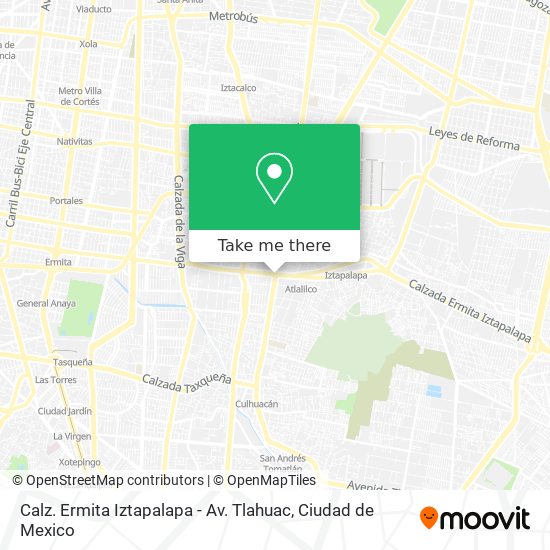 Calz. Ermita Iztapalapa - Av. Tlahuac map