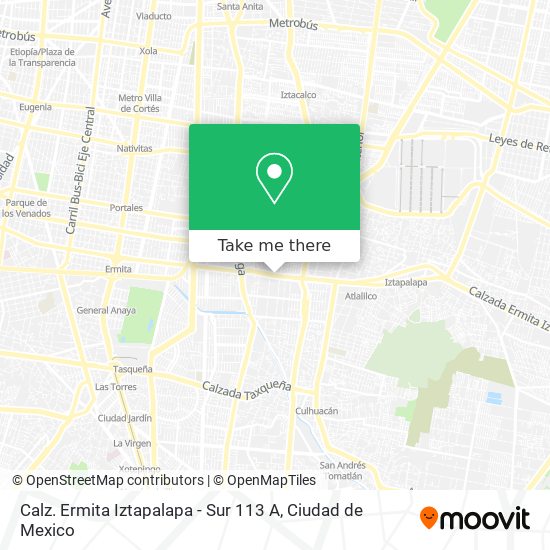 Mapa de Calz. Ermita Iztapalapa - Sur 113 A