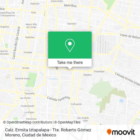 Mapa de Calz. Ermita Iztapalapa - Tte. Roberto Gómez Moreno