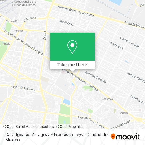 Calz. Ignacio Zaragoza - Francisco Leyva map
