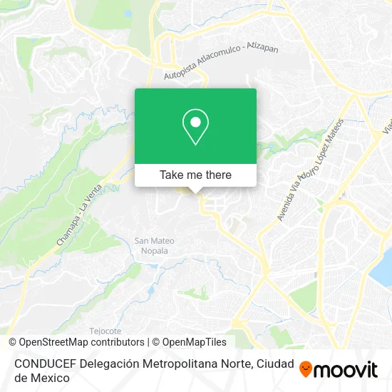 CONDUCEF Delegación Metropolitana Norte map