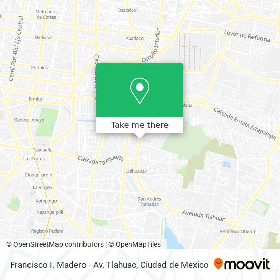 Mapa de Francisco I. Madero - Av. Tlahuac