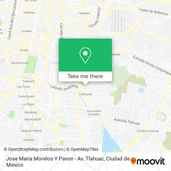 Jose Maria Morelos Y Pavon - Av. Tlahuac map