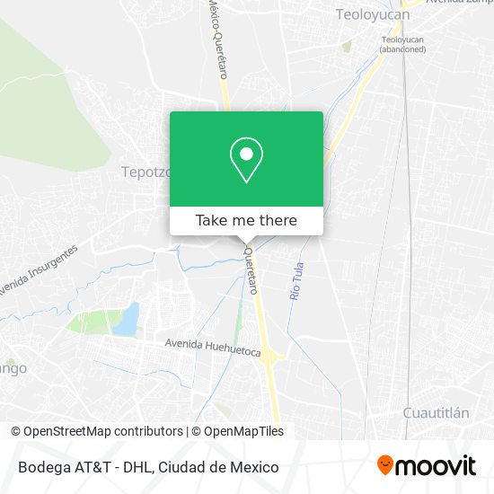 Bodega AT&T - DHL map