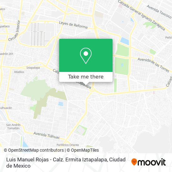 Luis Manuel Rojas - Calz. Ermita Iztapalapa map