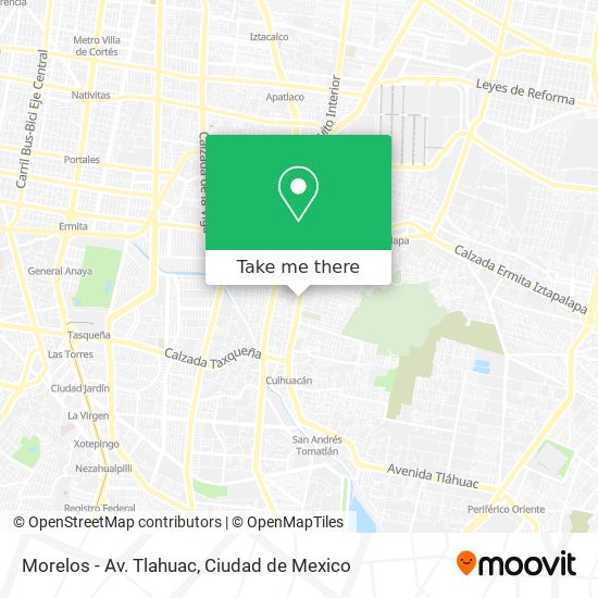 Morelos - Av. Tlahuac map