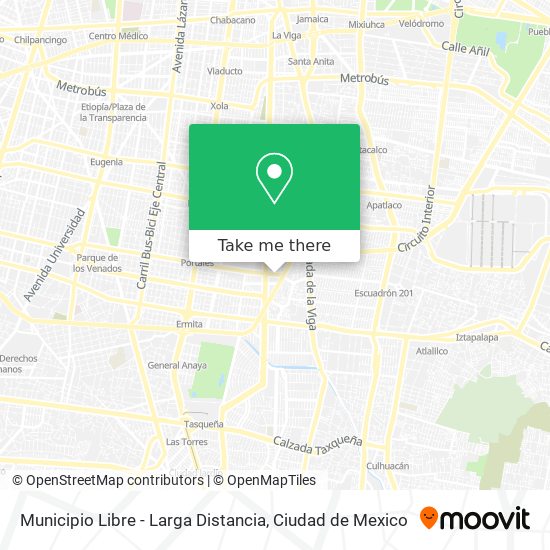 Mapa de Municipio Libre - Larga Distancia