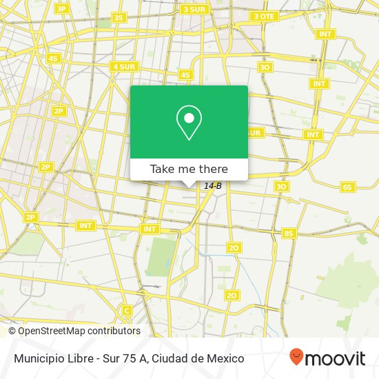 Municipio Libre - Sur 75 A map