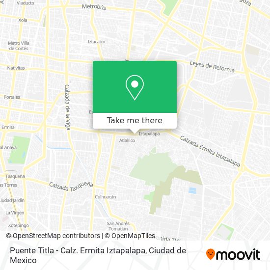 Puente Titla - Calz. Ermita Iztapalapa map