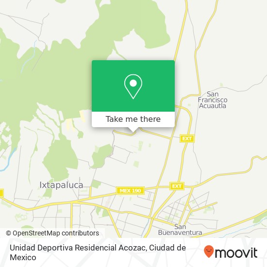 Unidad Deportiva Residencial Acozac map