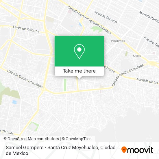 Samuel Gompers - Santa Cruz Meyehualco map