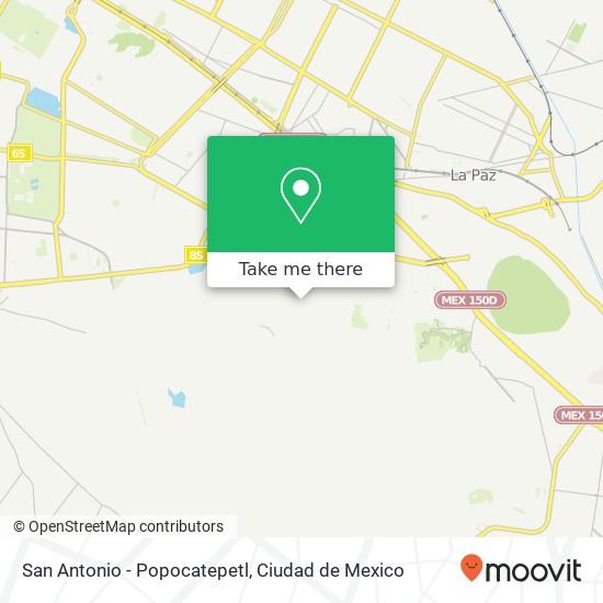 San Antonio - Popocatepetl map