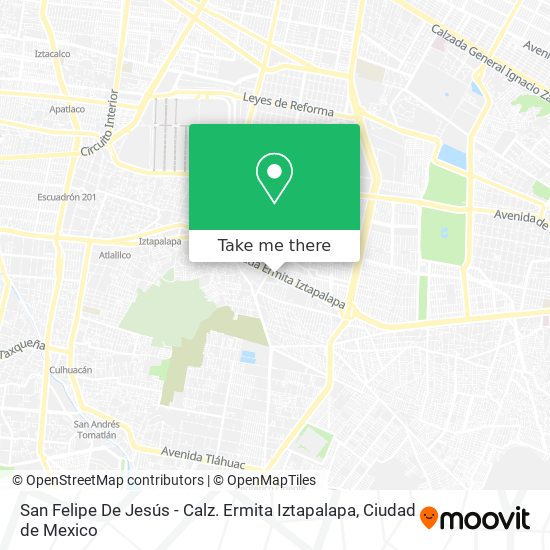 San Felipe De Jesús - Calz. Ermita Iztapalapa map