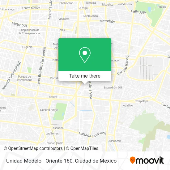 Unidad Modelo - Oriente 160 map